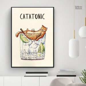 Art mural de chat stylisé pour décor original