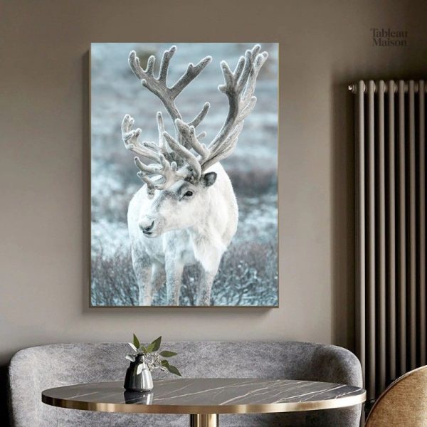 Tableau Cerf Blanc en décoration murale