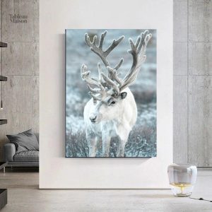 Art mural représentant un cerf majestueux
