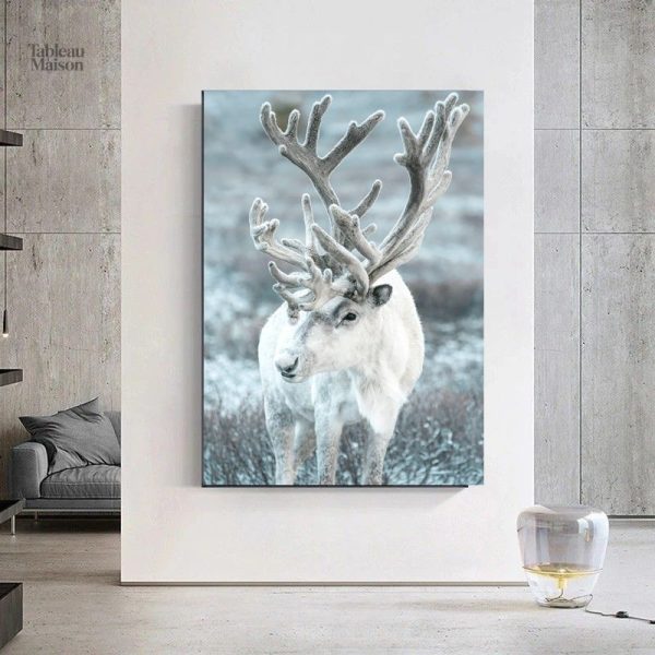 Art mural représentant un cerf majestueux