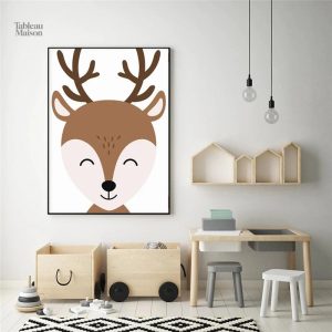 Tableau cerf décoratif pour chambre d'enfant