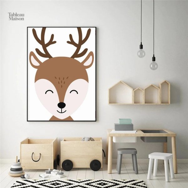 Tableau cerf décoratif pour chambre d'enfant
