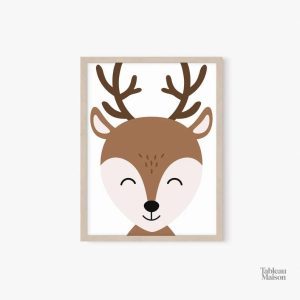 Illustration de cerf coloré pour décoration murale enfantine