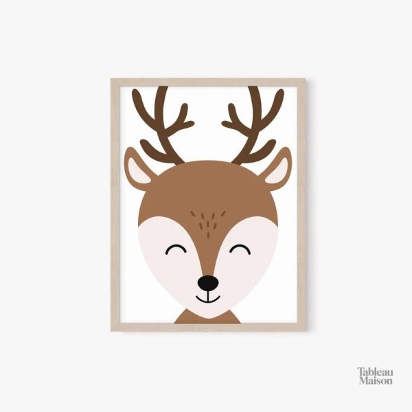 Illustration de cerf coloré pour décoration murale enfantine