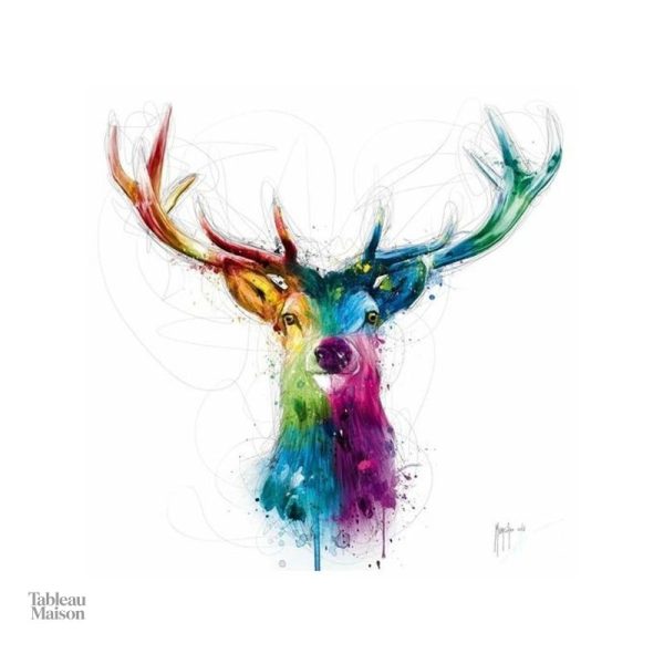Oeuvre d'art colorée de cerf sur fond original