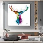 Tableau décoratif : cerf aux couleurs éclatantes