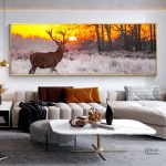 Tableau Cerf au coucher de soleil