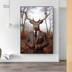 Tableau cerf en costume élégant et artistique
