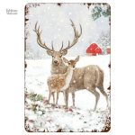 Tableau sur le thème de la faune avec cerf et biche