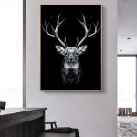 Art mural représentant un cerf dans un style contemporain