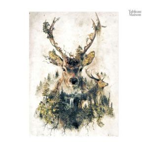 Décoration murale inspirée de la faune forestière et du cerf