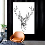 Tableau décoratif cerf aux formes géométriques
