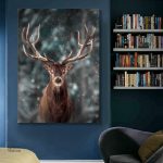 Tableau moderne représentant un cerf stylisé