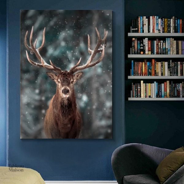 Tableau moderne représentant un cerf stylisé