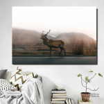 Tableau cerf en montagne, œuvre artistique inspirante