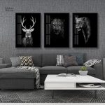 Image artistique cerf en silhouette monochrome