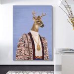 Tableau pop art représentant un cerf coloré