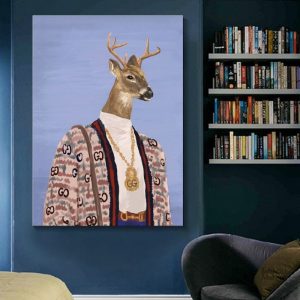 Œuvre d'art moderne avec un cerf en style pop art