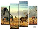 Tableau cerf "Nature vs Hommes" en décoration murale