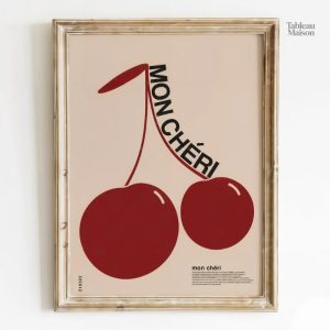 Art mural cerise pour ambiance culinaire