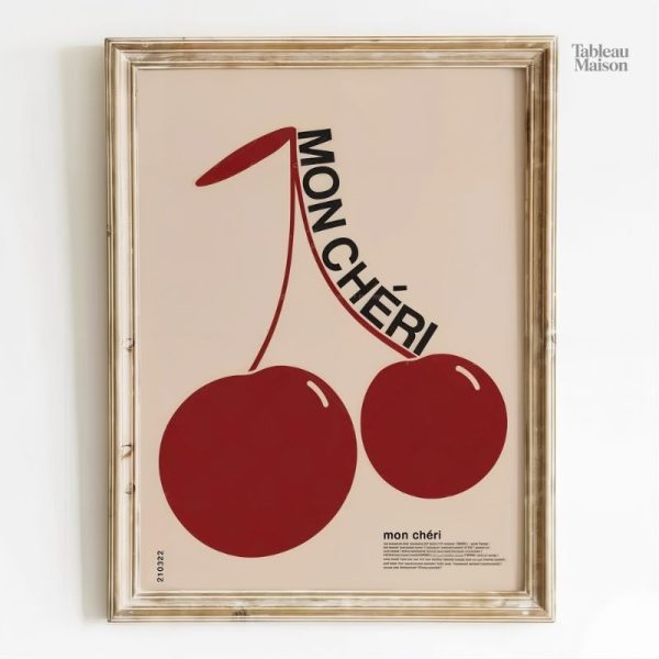 Art mural cerise pour ambiance culinaire