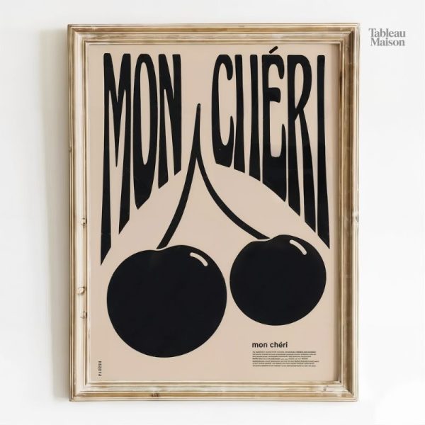 Tableau cuisine avec motif cerise vibrant