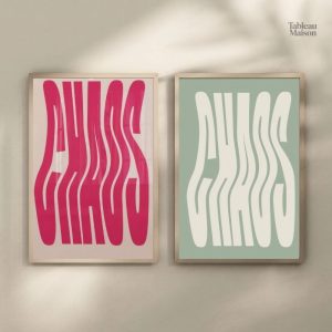 Œuvre abstraite, tableau Chaos avec motifs modernes