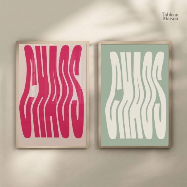 Œuvre abstraite, tableau Chaos avec motifs modernes