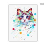 Représentation artistique d'un chat en couleurs