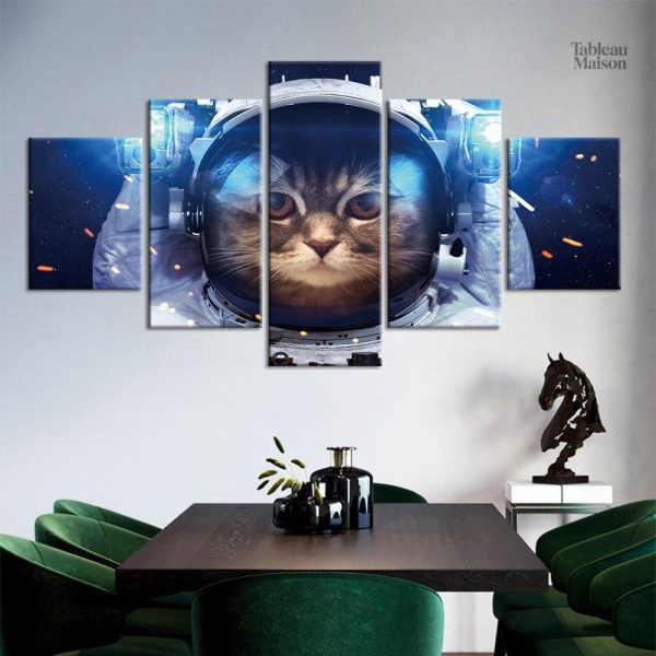 Tableau Chat de l'espace avec design coloré et moderne