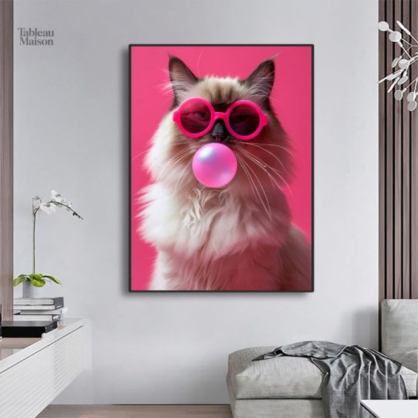 Tableau Chat Pop Art en style décalé