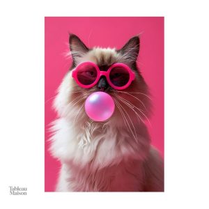 Décor mural unique avec un chat dans un style pop art