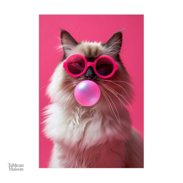 Décor mural unique avec un chat dans un style pop art