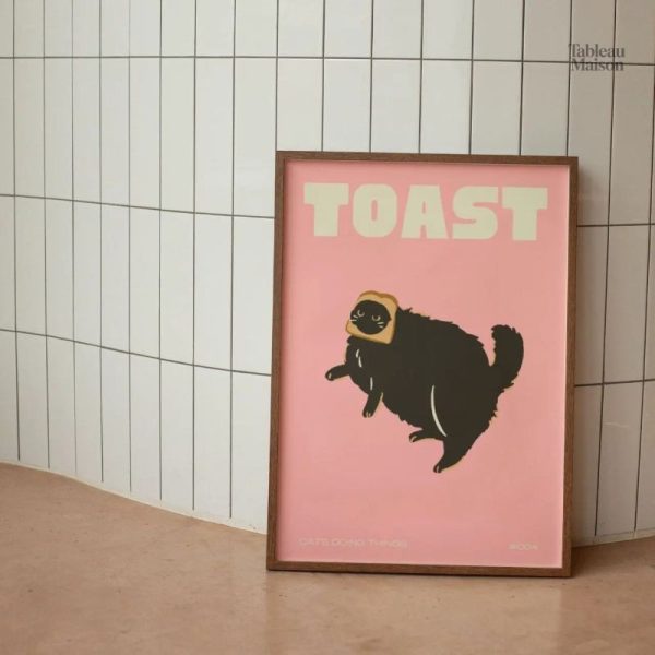 Tableau coloré représentant un chat amusant