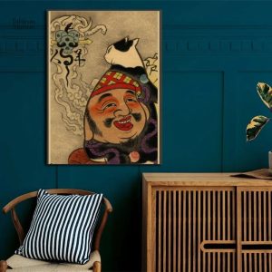 Tableau Chat Yakuza en style japonais moderne