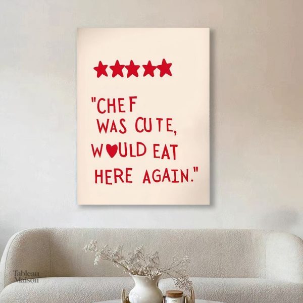 Tableau Chef Was Cute pour la décoration de cuisine