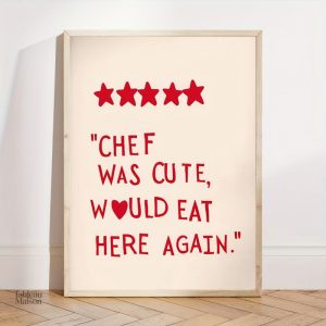 Tableau décoratif amusant avec un chef mignon