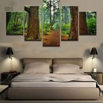 Chemin forestier - tableau décoratif pour salle de bain