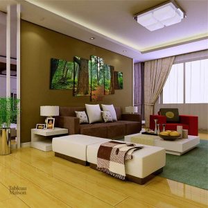Tableau nature pour une ambiance apaisante dans la salle de bain