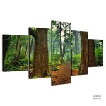 Art mural inspiré de la forêt, idéal pour la déco de salle d'eau