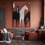 Tableau abstrait représentant un cheval stylisé