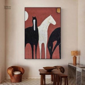 Illustration moderne d'un cheval dans un style abstrait