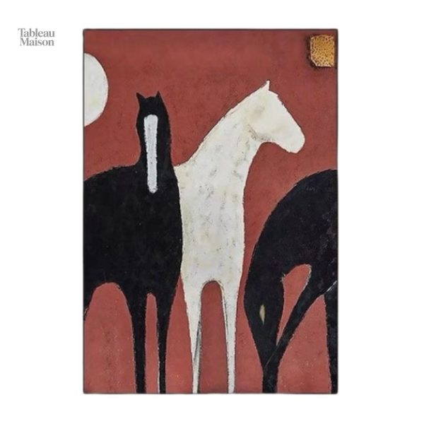 Cheval abstrait, œuvre d'art mural captivante et originale