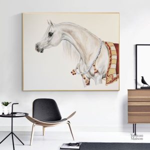 Art mural mettant en valeur la beauté du cheval arabe