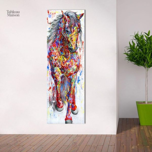 Tableau coloré représentant un cheval en mouvement