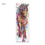 Art mural cheval aux couleurs vives et dynamiques