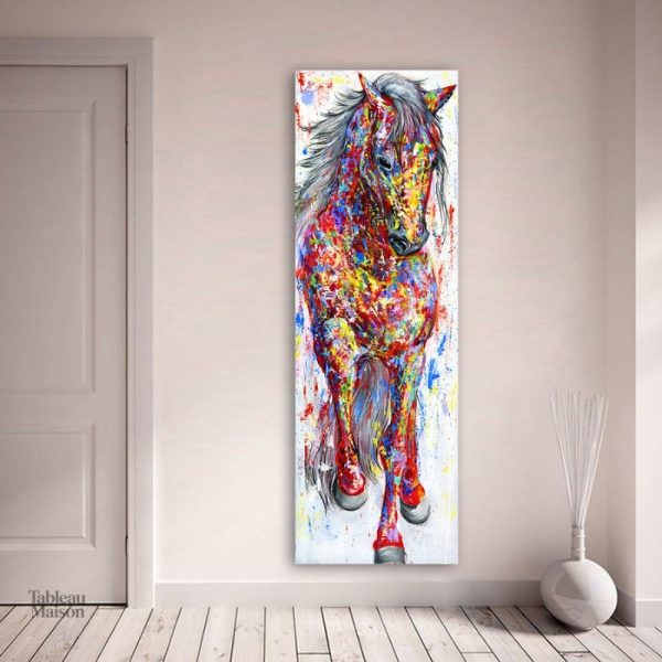 Tableau artistique de cheval avec des teintes vibrantes