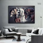 Tableau représentant un cheval de trait majestueux