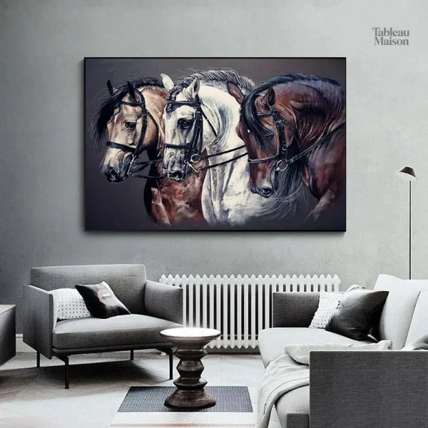 Tableau représentant un cheval de trait majestueux