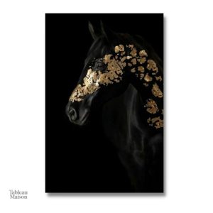 Art mural avec un cheval stylisé en couleurs vives